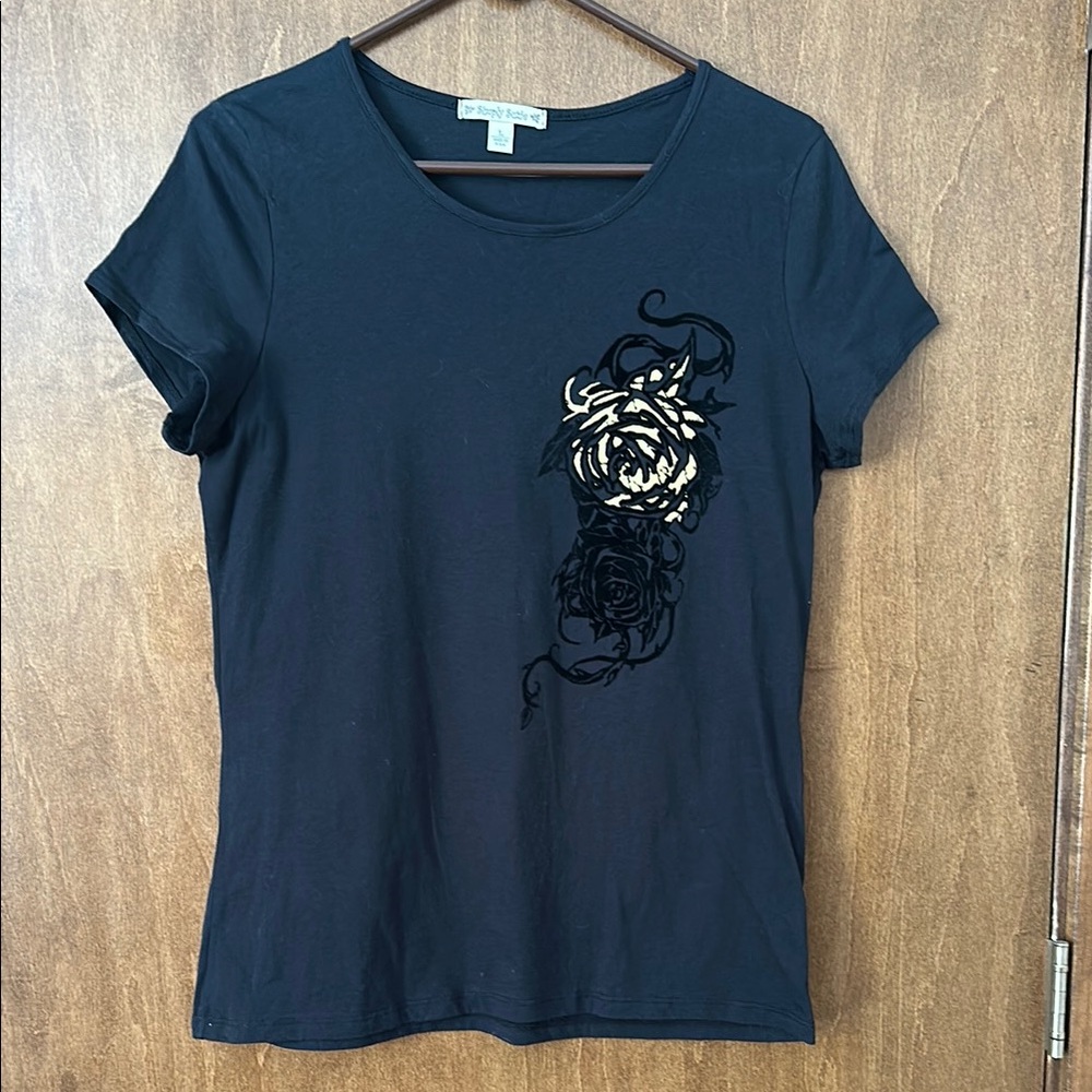Black and Gold Floral Women's Top